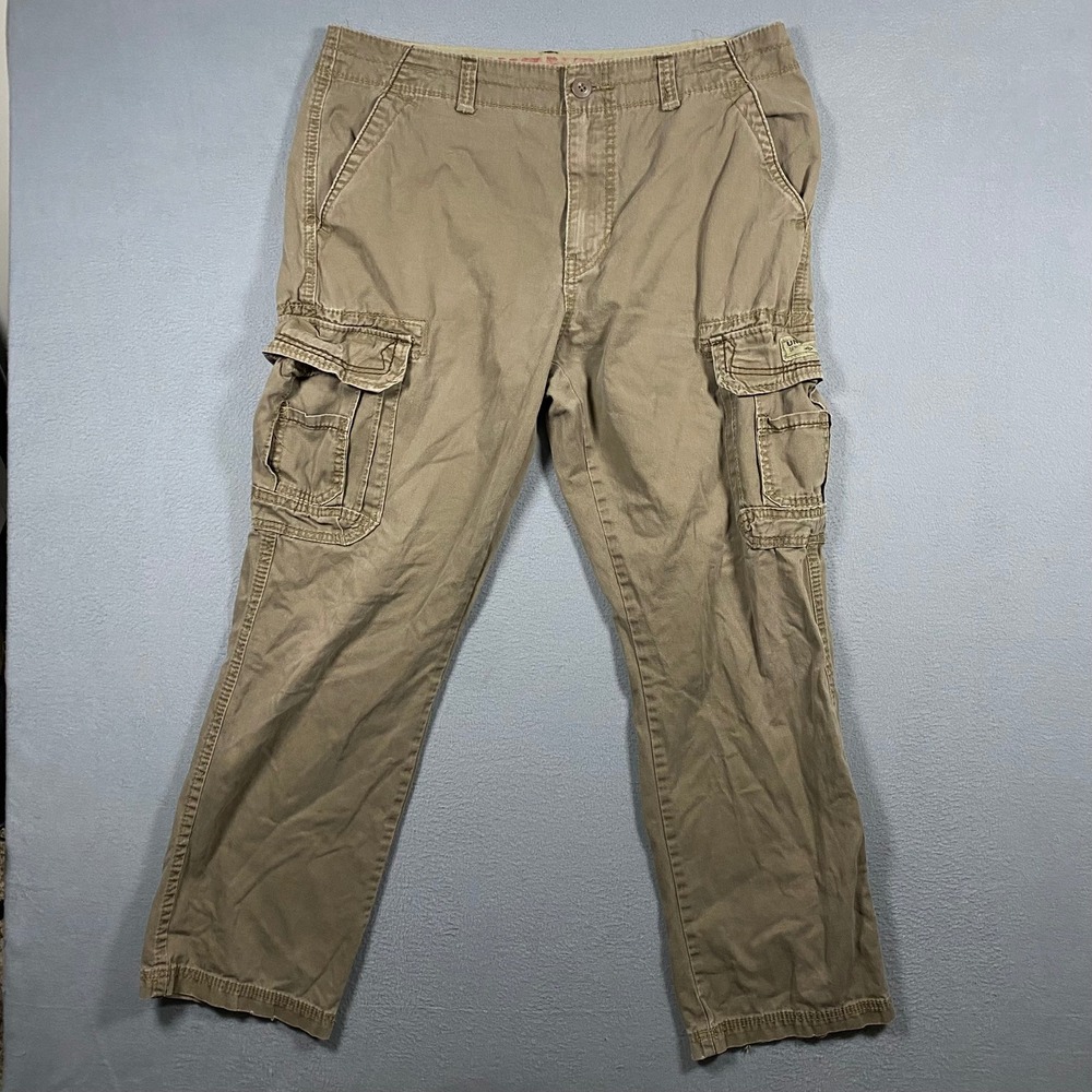 Unionbay Cargo Pants Mens 36x32 Tan Khaki Cotton Utility